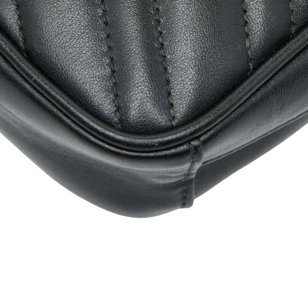 GUCCI Authentic Black Leather GG Marmont Shoulder Bag - Picture 4 of 11